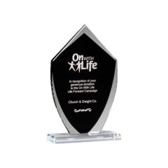 Black Shield-Shaped Glass Trophies