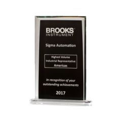 Black Rectangular Glass Award Plaque