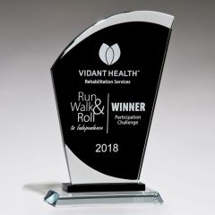 Sail Shaped Black Glass Award