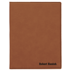 Small Faux Leather Portfolio with Notepad - Ebony