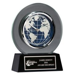 Glass World Desk Clock