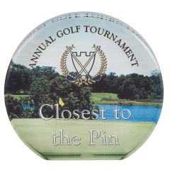 Round Acrylic Award with Color Image - Golf