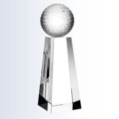 Clear Crystal Golf Trophy - 8" Tall