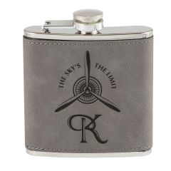 Colored Faux Leather Flask - slate gray