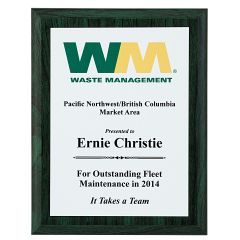 Full Color Sublimated Green Emerald Plaque
