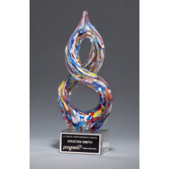 Multi-Colored Twist Art Glass Award