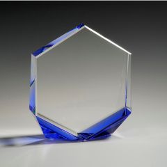 Blue Hexagonal Crystal Award