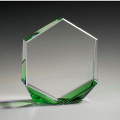 Green Hexagonal Crystal Award