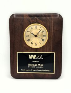 Solid Walnut Wall Clock Plaque