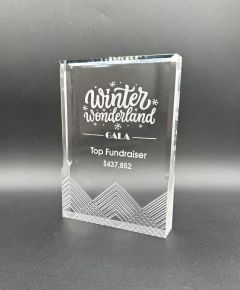 Clear Etched Rectangle Acrylic Award
