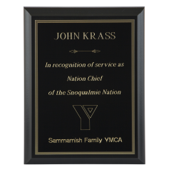 Black Corporate Appreciation Plaque - Black with Gold Letters