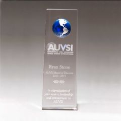 Crystal World Award with Blue Globe