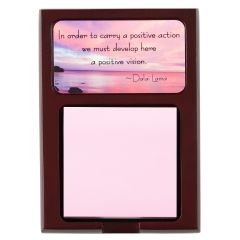 Mahogany Notepad Holder with Color Image - pink