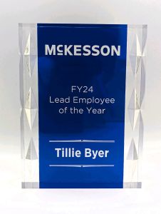 Sapphire Blue Acrylic Award with Jewel Accents