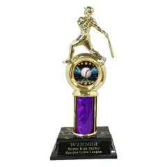 Men's Baseball Trophy with Baseball Bat