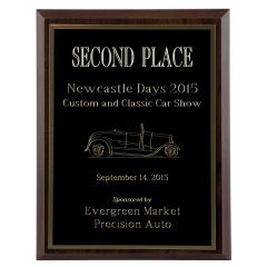 Value Cove Walnut Engraved Plaque with FREE gold engraving