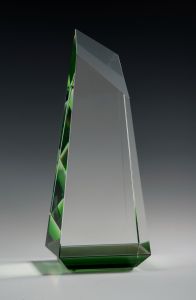 Green Slanted Top Crystal Award