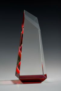 Red Slanted Top Crystal Award