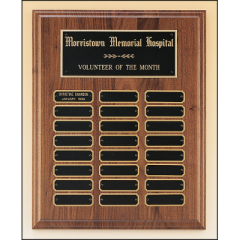 Notched Corner Walnut Perpetual Plaque