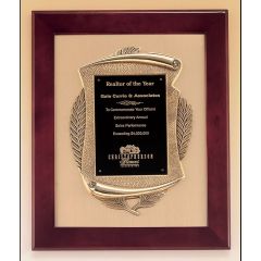 Premium Golden Scroll Rosewood Plaque