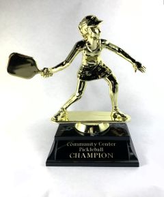 Female Pickleball Action Trophy