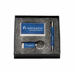 Corporate Gift Set in Blue Leather