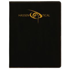Small Faux Leather Portfolio with Notepad - Ebony