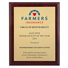 Full Color Scarlet Red Plaque - gold plate