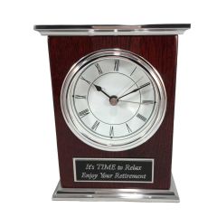 Custom Desk Clock with Silver Accents