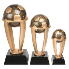First, Second & Third Place Soccer Trophies