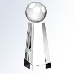 Clear Crystal Soccer Trophy - 8" 