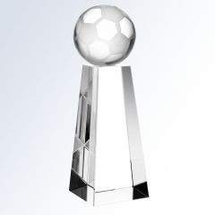 Clear Crystal Soccer Trophy - 8"