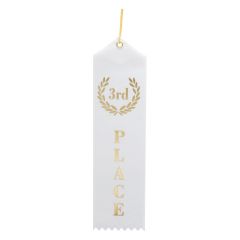 Third Place White Ribbon (qty 25) - Classic Pointed