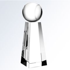 Clear Crystal Tennis Trophy - 8" Tall