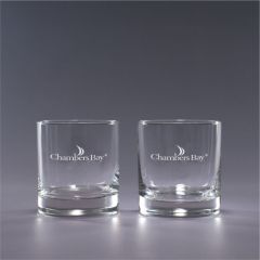 Set of two rocks cocktail glasses with your club's logo 