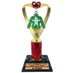 Ugly Sweater Holiday Trophy - Green Gingerbread 