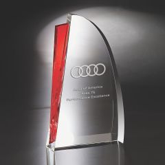 Engraved Destiny Crystal Award with Red