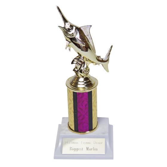 Big Catch Marlin Trophy with Customizable Column