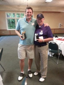 Our President Jeff with his mentor, Gary Ausman, winners at the Evan's Scholarship Golf Tournament.