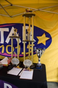 Trophies for the winning wieners.