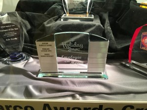 Glass perpetual awards make great recognition for Employee of the Month awardees.