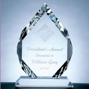 This beautiful crystal award deserves to be displayed with pride.
